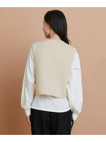 【GREEN】シャギージャージショートジレ 詳細画像 ベージュ 11