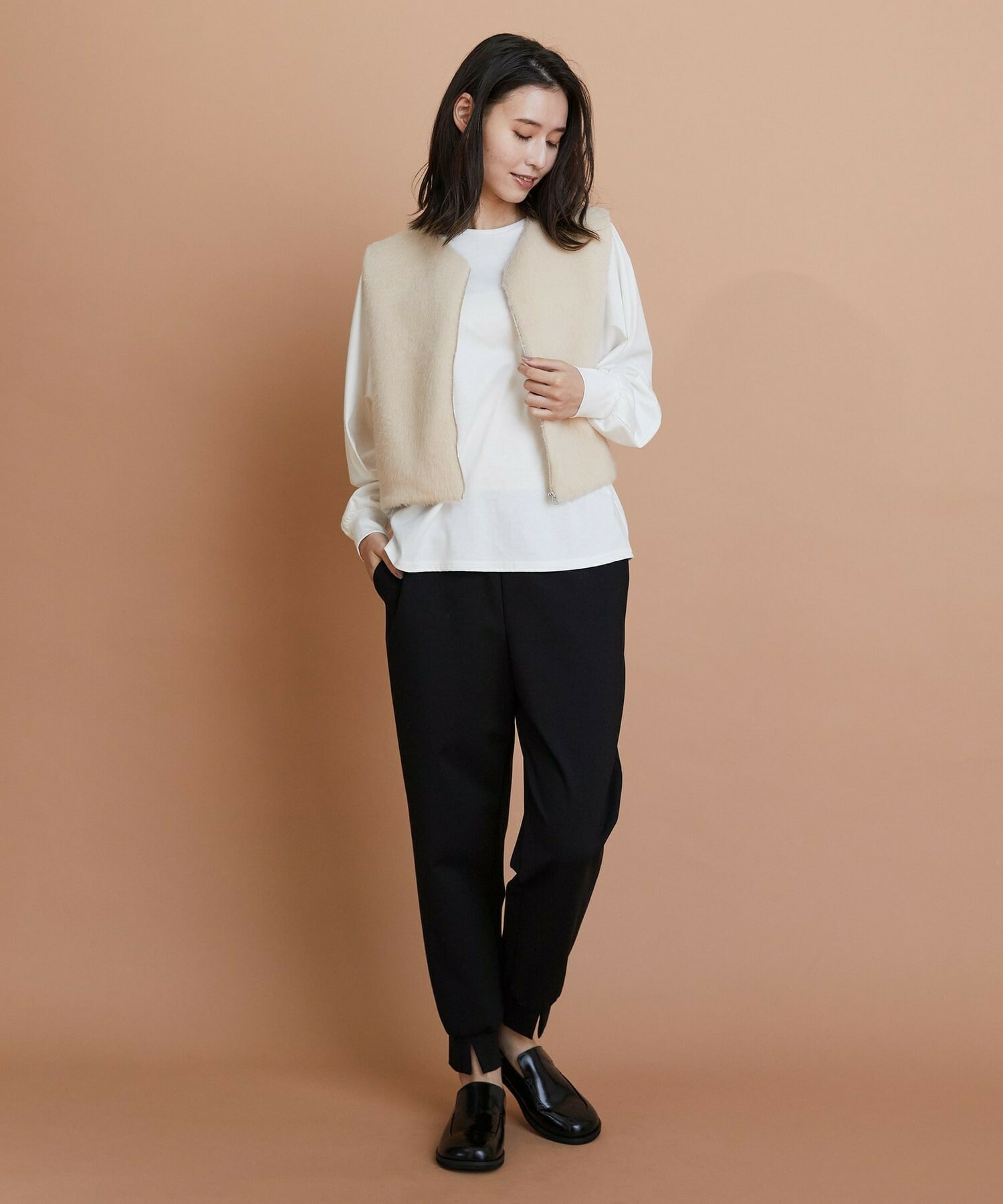 【GREEN】ストレッチポンチジョガーパンツ 詳細画像 ブラック 12