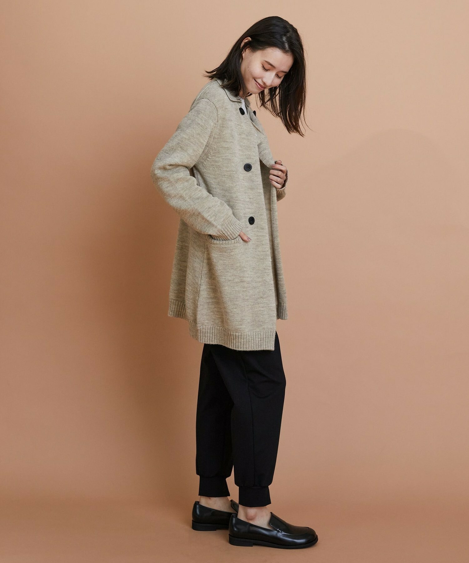 【GREEN】ストレッチポンチジョガーパンツ 詳細画像 ブラック 4