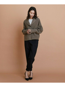 【GREEN】ナチュラルカラーウールハーフジャケット 詳細画像 ブラウン 9