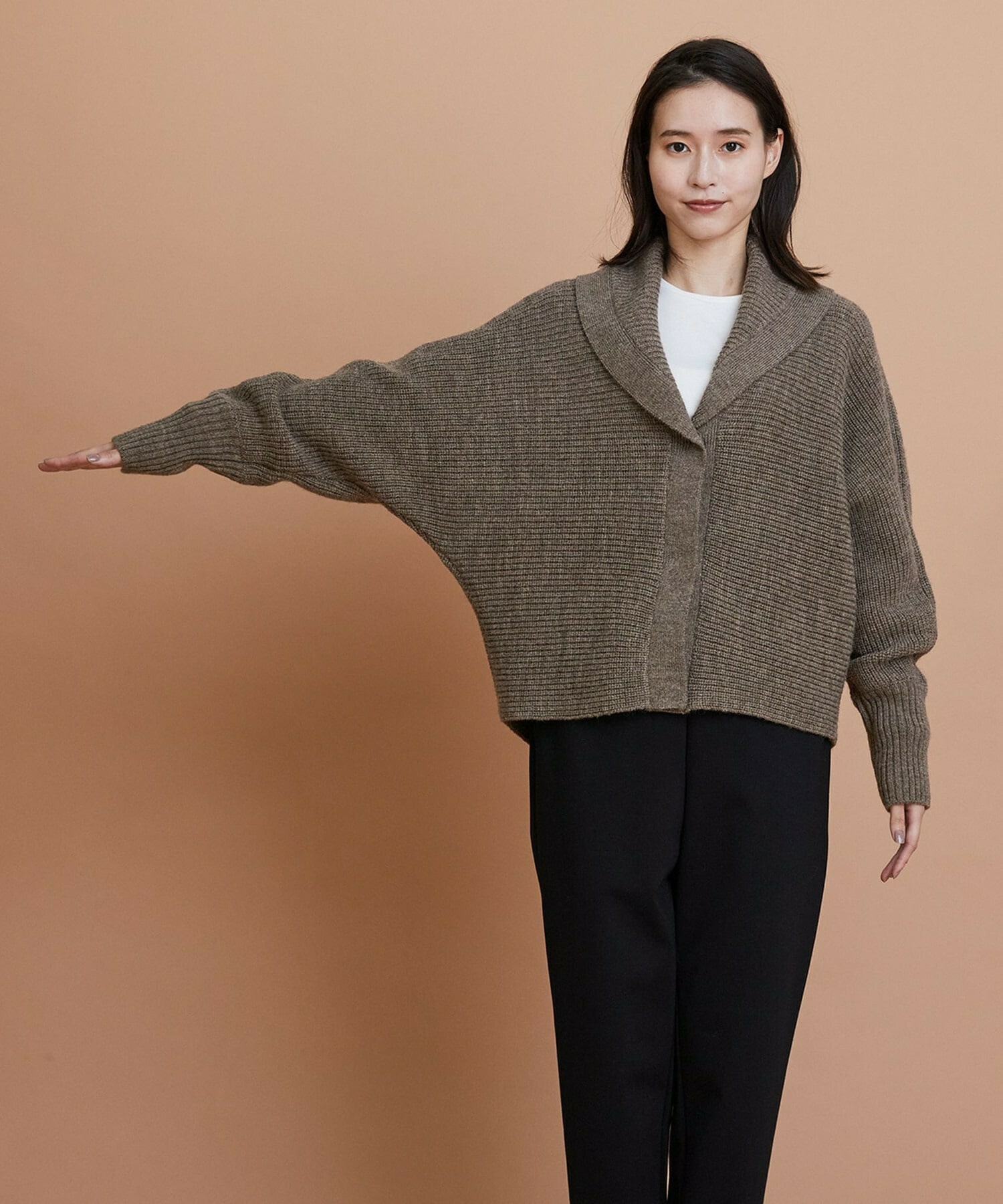 【GREEN】ナチュラルカラーウールハーフジャケット 詳細画像 ブラウン 13