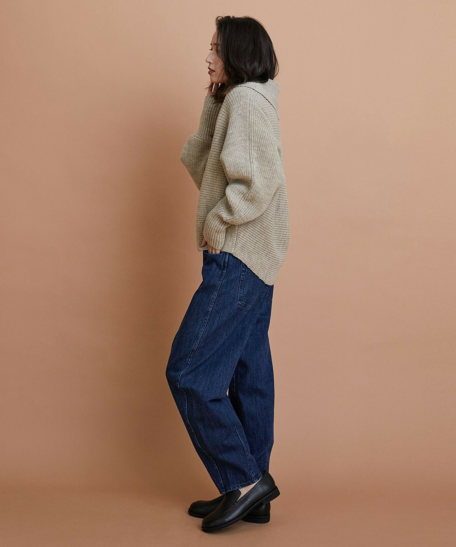 【GREEN】ナチュラルカラーウールハーフジャケット 詳細画像 ブラウン 4