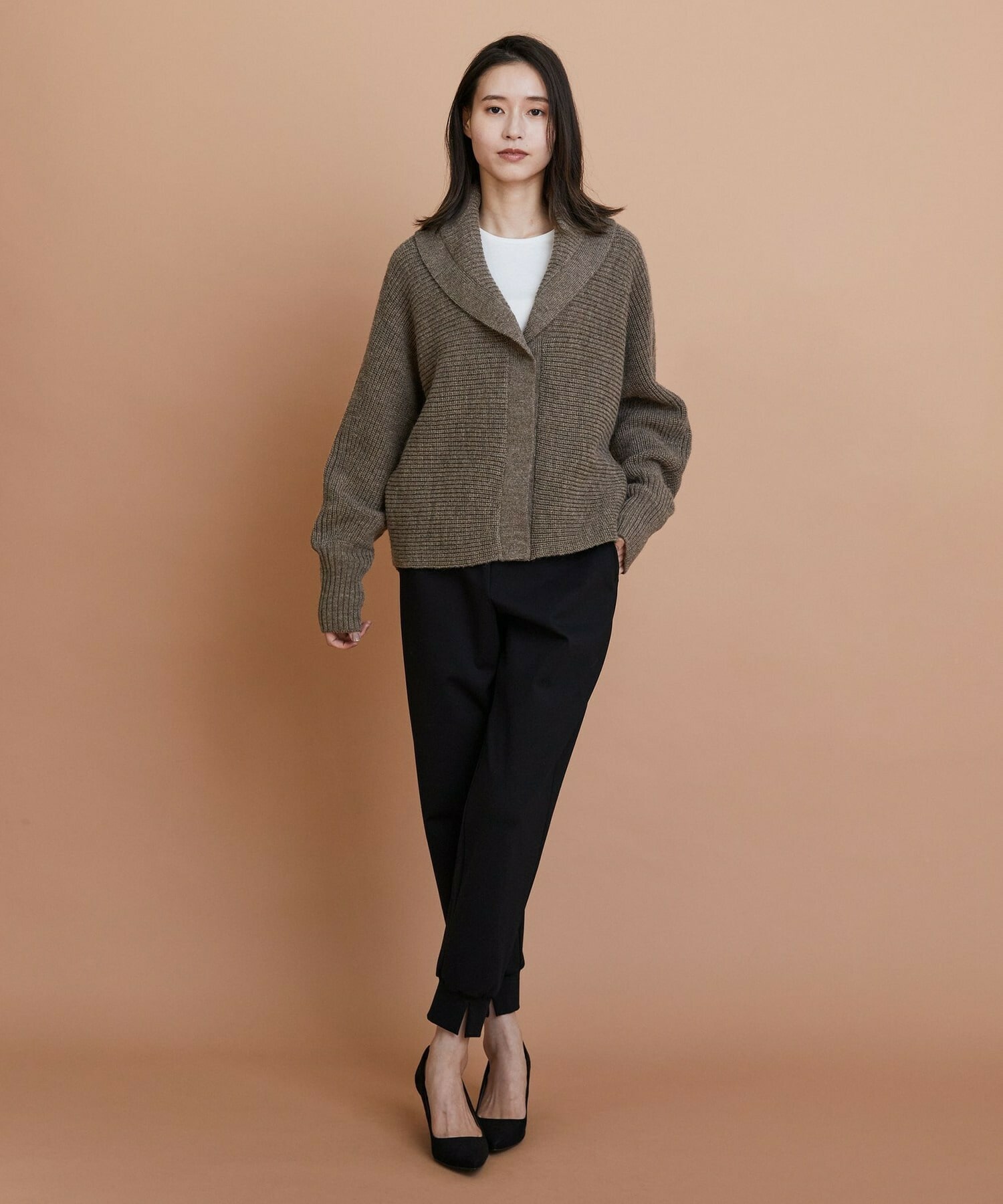 【GREEN】ナチュラルカラーウールハーフジャケット 詳細画像 ブラウン 8