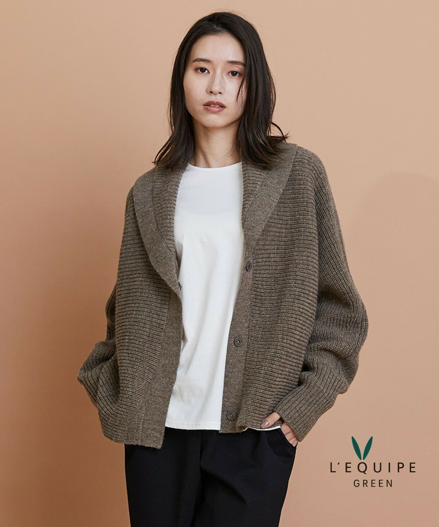 【GREEN】ナチュラルカラーウールハーフジャケット 詳細画像 ブラウン 1