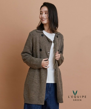 【GREEN】ナチュラルカラーウールニットPコート 詳細画像 ブラウン 1