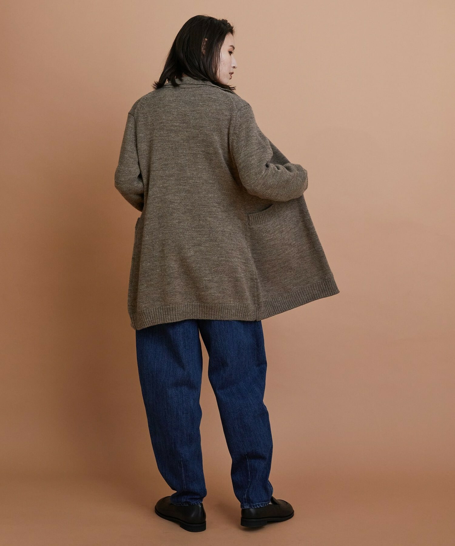 【GREEN】ナチュラルカラーウールニットPコート 詳細画像 ブラウン 11