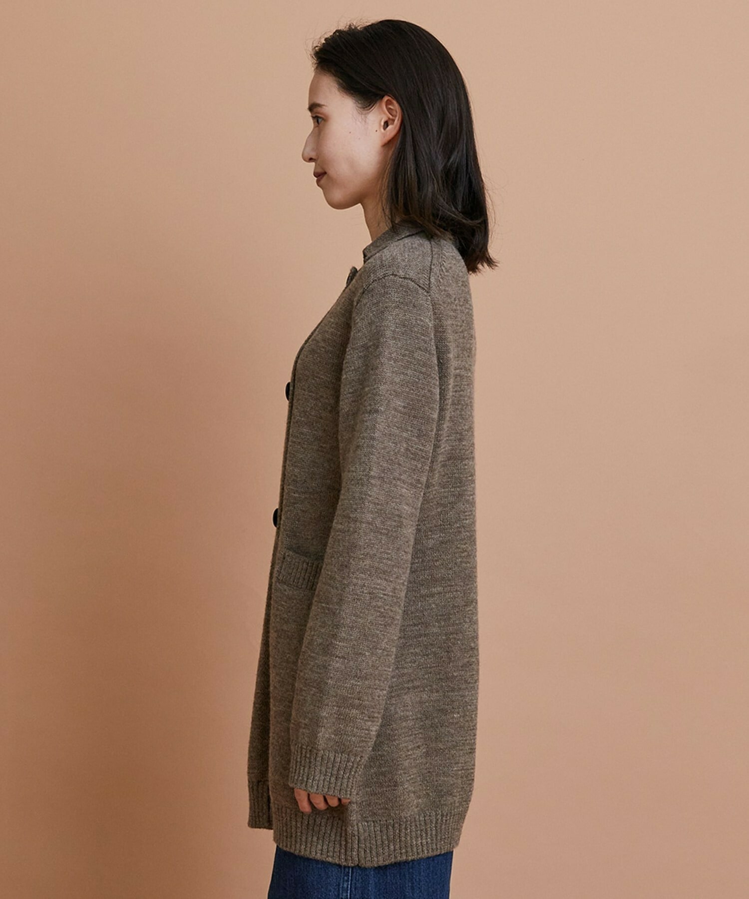 【GREEN】ナチュラルカラーウールニットPコート 詳細画像 ブラウン 13