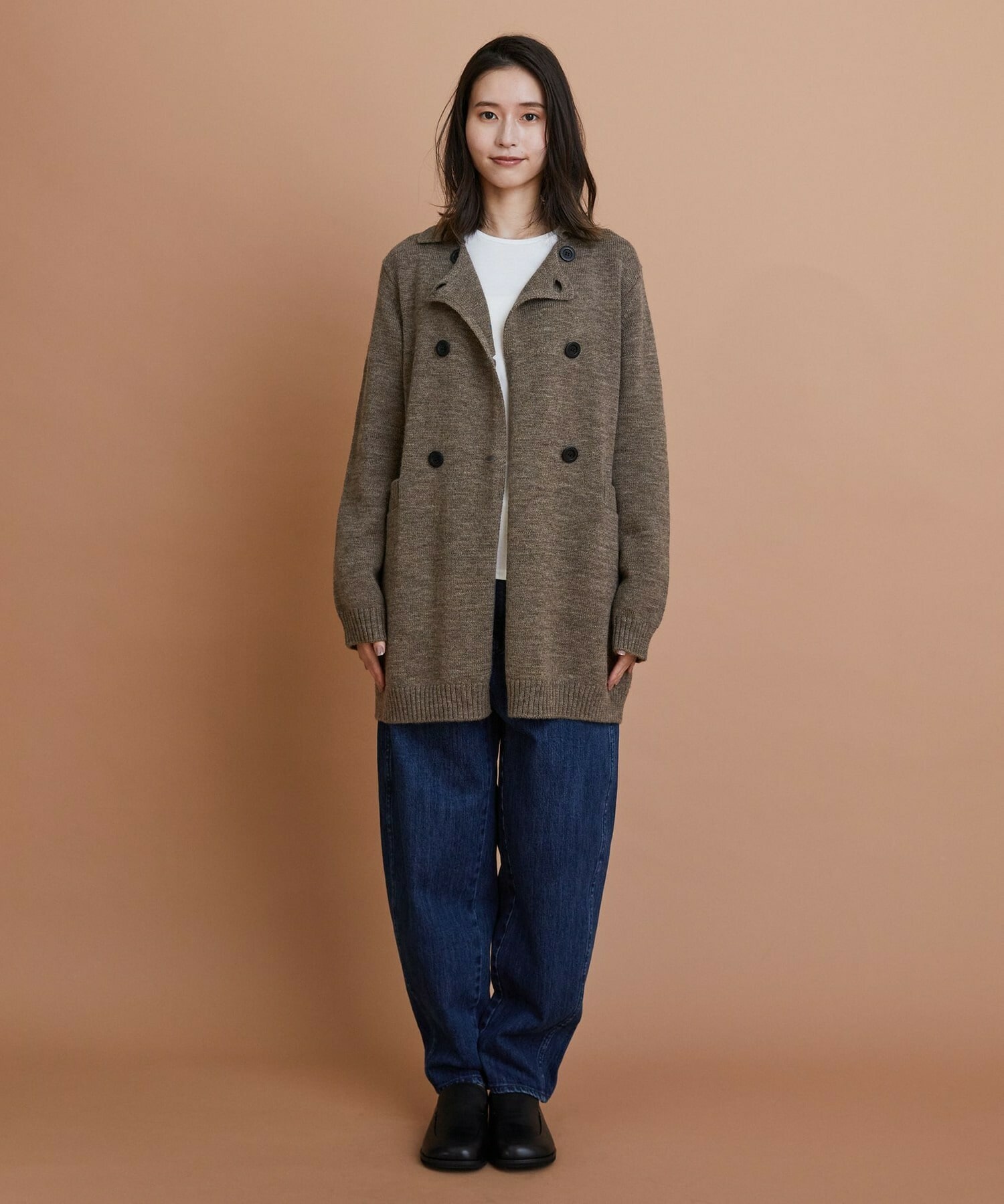 ナチュラルカラーウールニットPコート｜BIGI online store