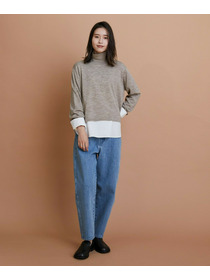 【GREEN】ウール梳毛ハイネックニット 詳細画像 ブラウン 1