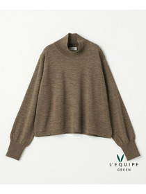 【GREEN】ウール梳毛ハイネックニット 詳細画像 ブラウン 15