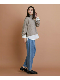 【GREEN】ウール梳毛ハイネックニット 詳細画像 ブラウン 3