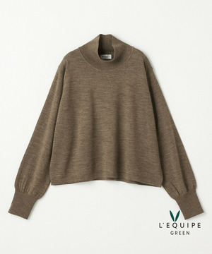 【GREEN】ウール梳毛ハイネックニット 詳細画像 ブラウン 1