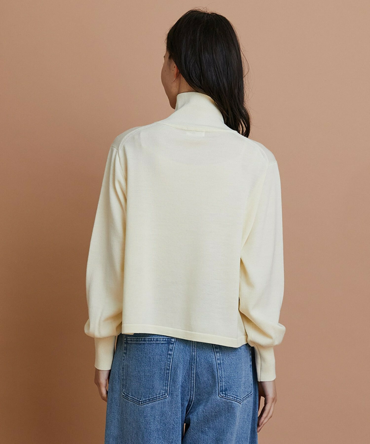 【GREEN】ウール梳毛ハイネックニット 詳細画像 ブラウン 13