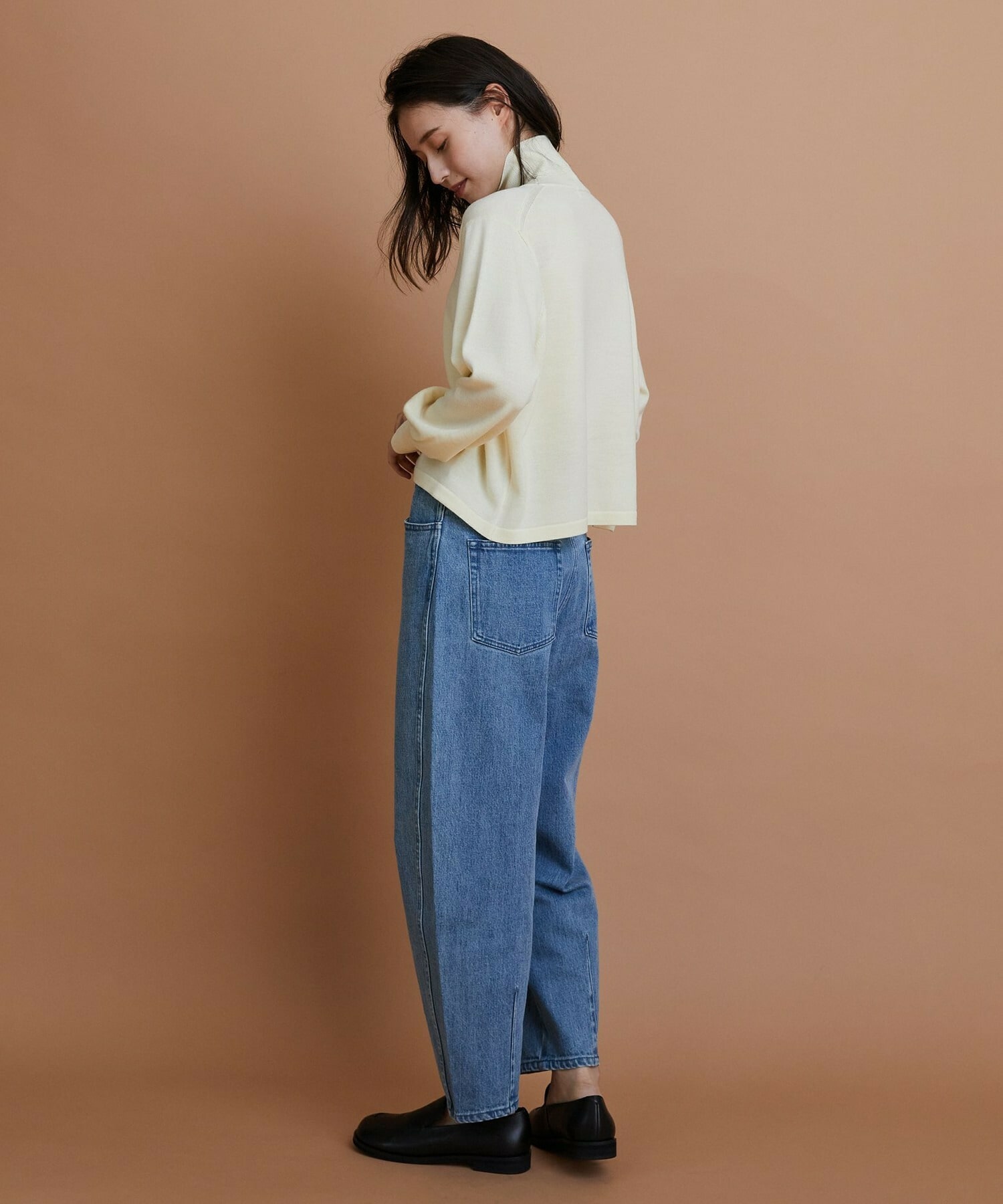 【GREEN】ウール梳毛ハイネックニット 詳細画像 ブラウン 8