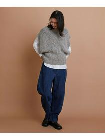 【GREEN】オーガニックコットンウールアルパカMIXニットベスト 詳細画像 ライトグレー 3