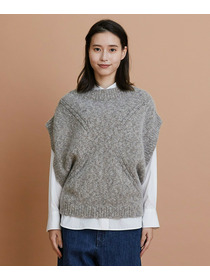 【GREEN】オーガニックコットンウールアルパカMIXニットベスト 詳細画像 ライトグレー 7