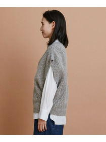 【GREEN】オーガニックコットンウールアルパカMIXニットベスト 詳細画像 ライトグレー 8