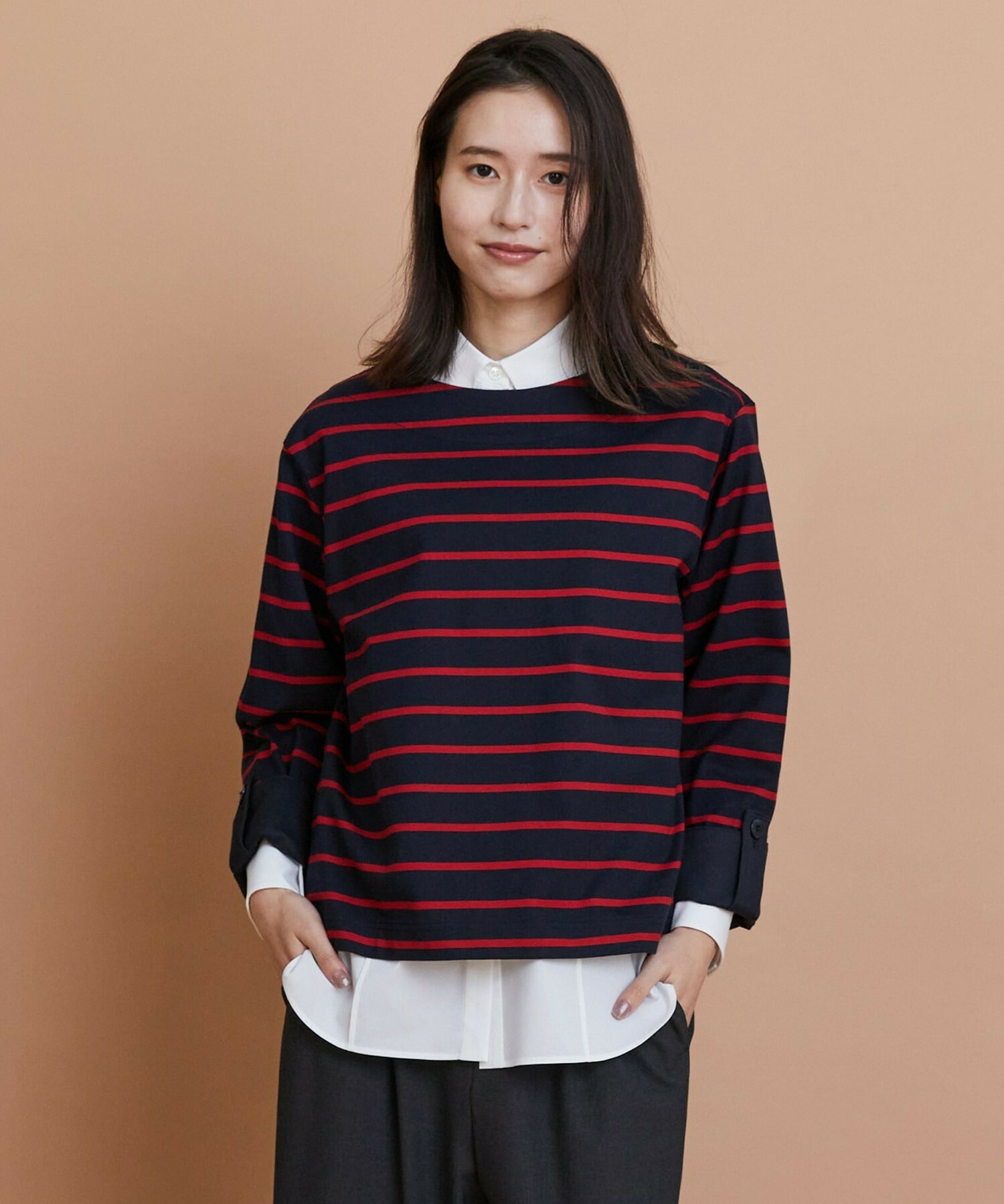 【L'EQUIPE】コットンボーダープルオーバー 詳細画像 レッド系その他 1