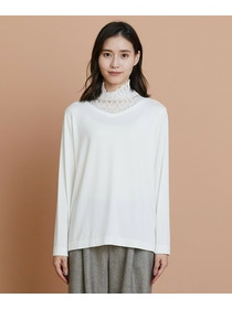 【L'EQUIPE】レースコンビモダールベア天竺カットソー 詳細画像 ブラック 9