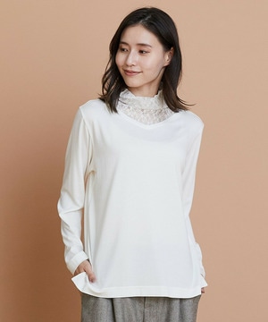 レースコンビモダールベア天竺カットソー