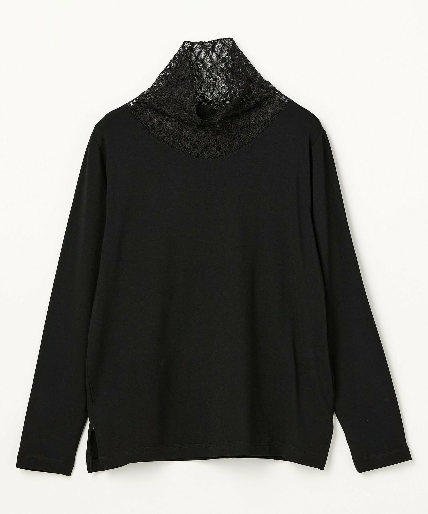 【L'EQUIPE】レースコンビモダールベア天竺カットソー 詳細画像 ブラック 1