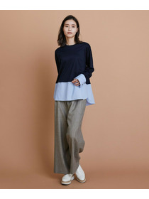 【L'EQUIPE】60/1スムース天竺コンビプルオーバー 詳細画像 ブルー系その他 2