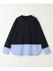 【L'EQUIPE】60/1スムース天竺コンビプルオーバー 詳細画像 ブルー系その他 8