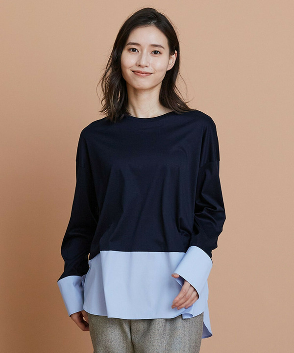 60/1スムース天竺コンビプルオーバー60/1スムース天竺コンビプルオーバー