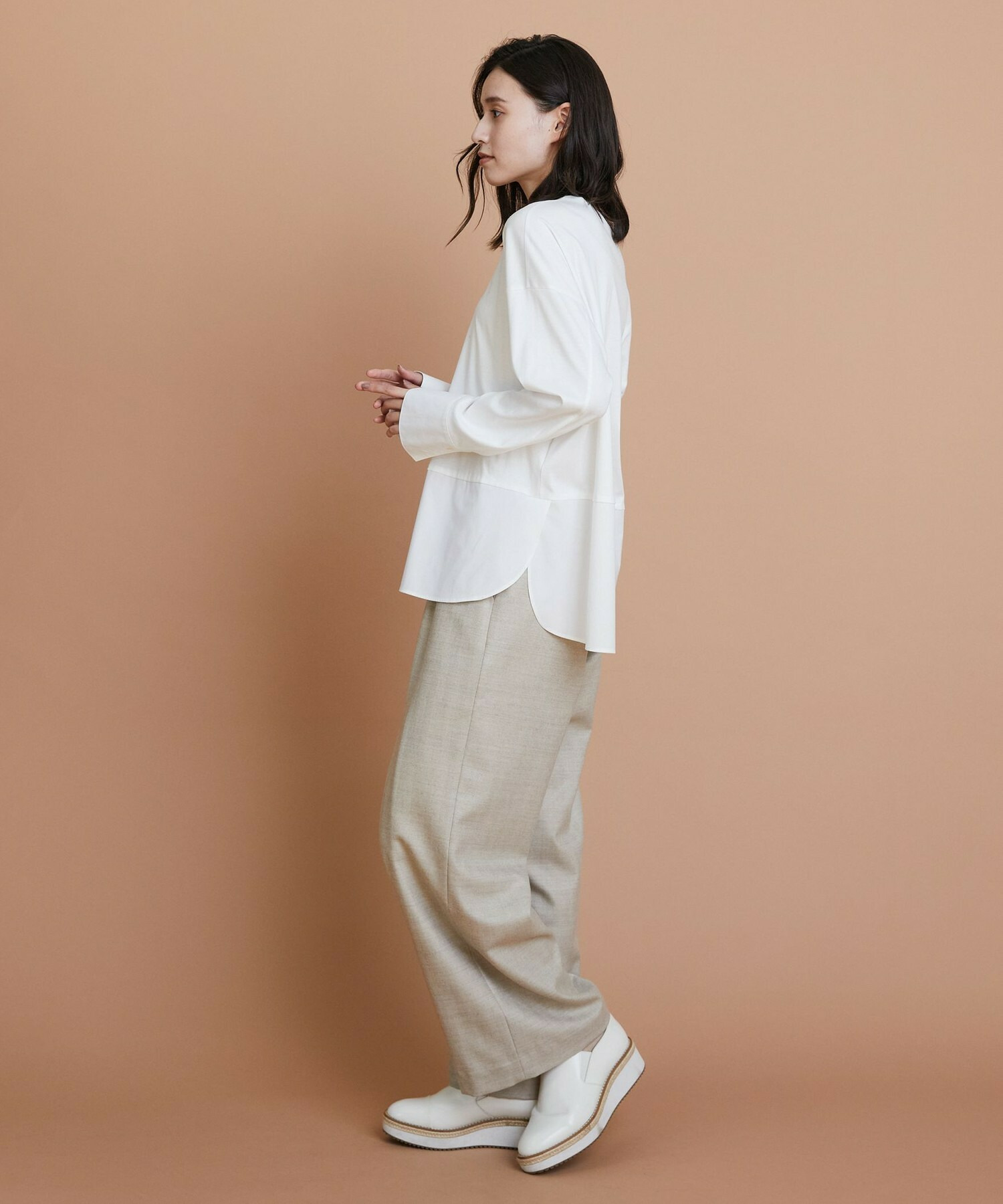 【L'EQUIPE】60/1スムース天竺コンビプルオーバー 詳細画像 ブルー系その他 10