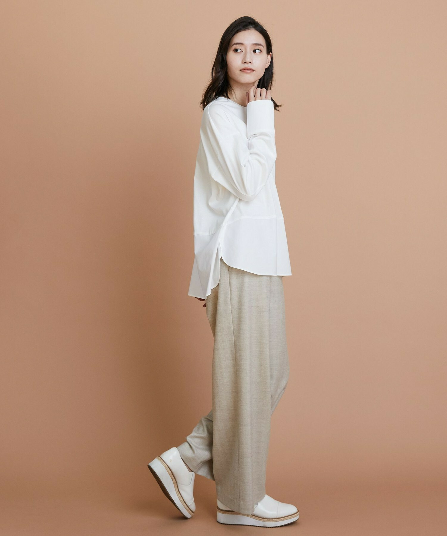 【L'EQUIPE】60/1スムース天竺コンビプルオーバー 詳細画像 ブルー系その他 12