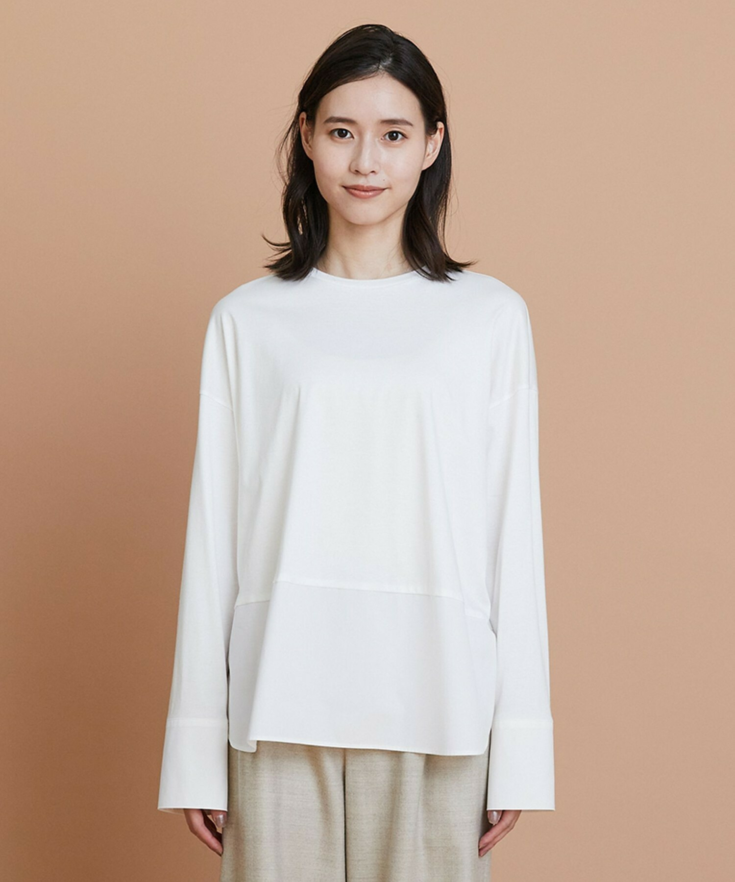 【L'EQUIPE】60/1スムース天竺コンビプルオーバー 詳細画像 ブルー系その他 16