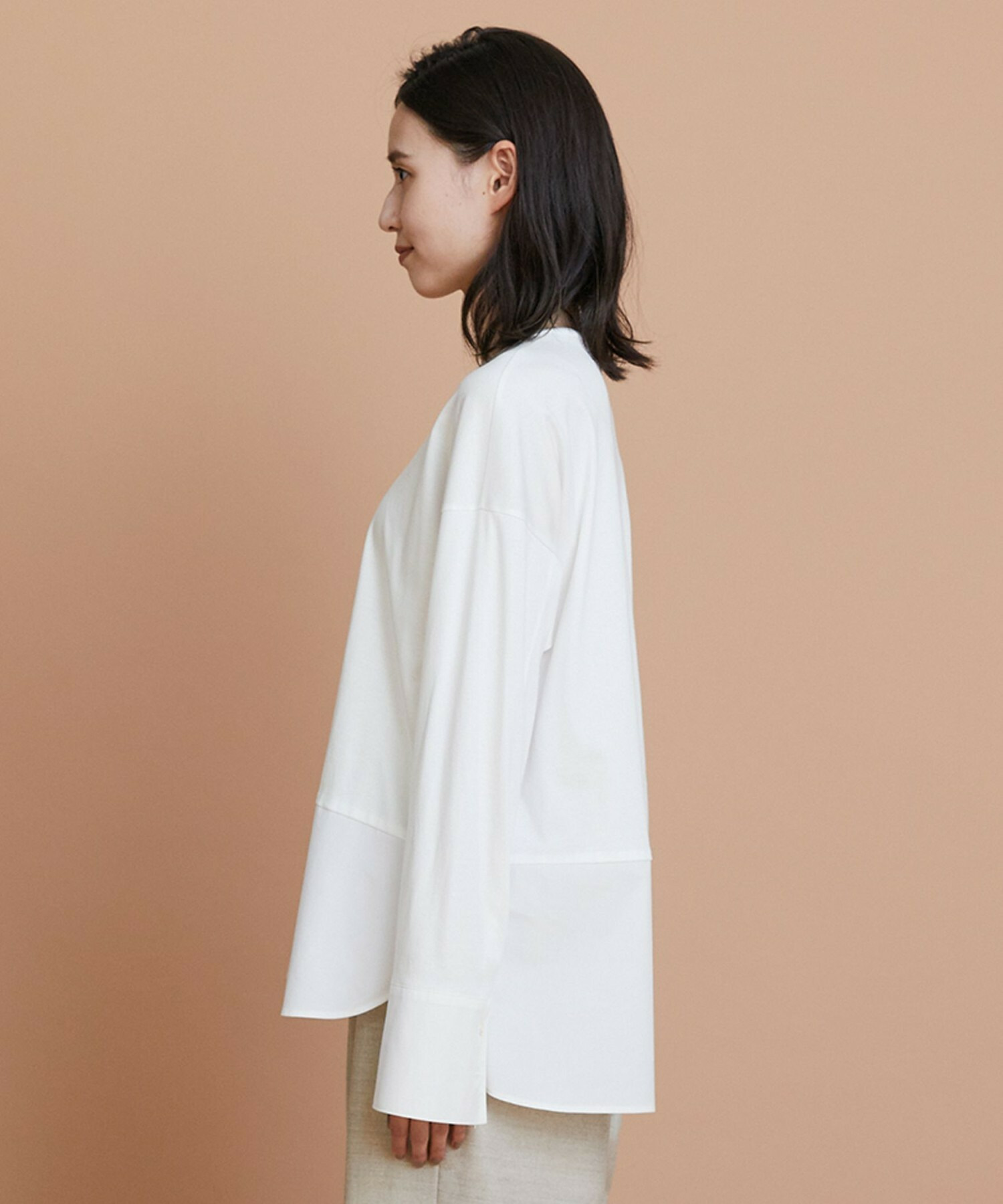 【L'EQUIPE】60/1スムース天竺コンビプルオーバー 詳細画像 ブルー系その他 17