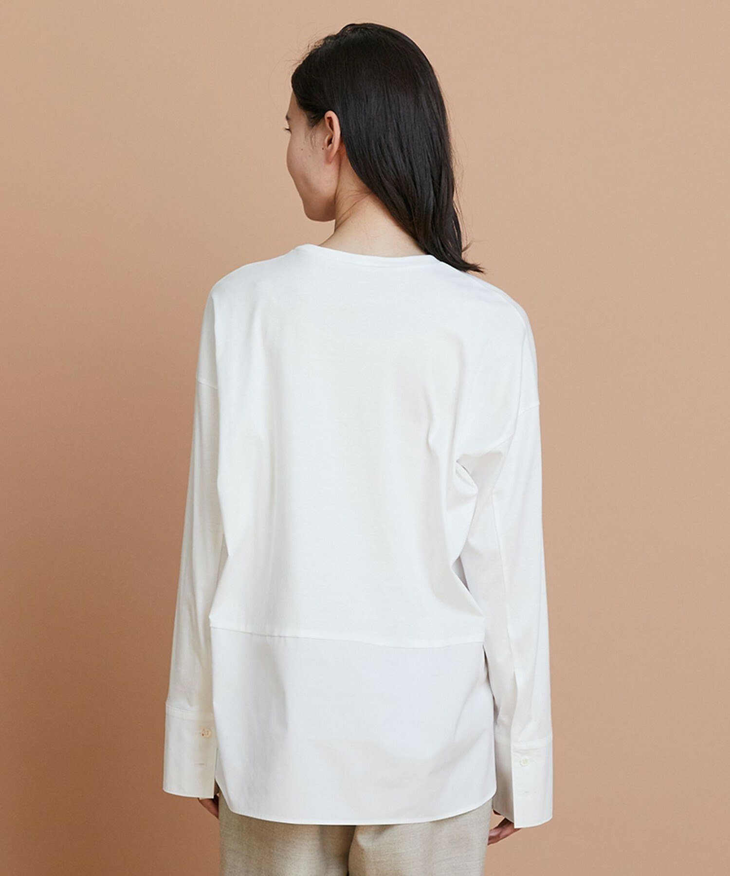 【L'EQUIPE】60/1スムース天竺コンビプルオーバー 詳細画像 ブルー系その他 18