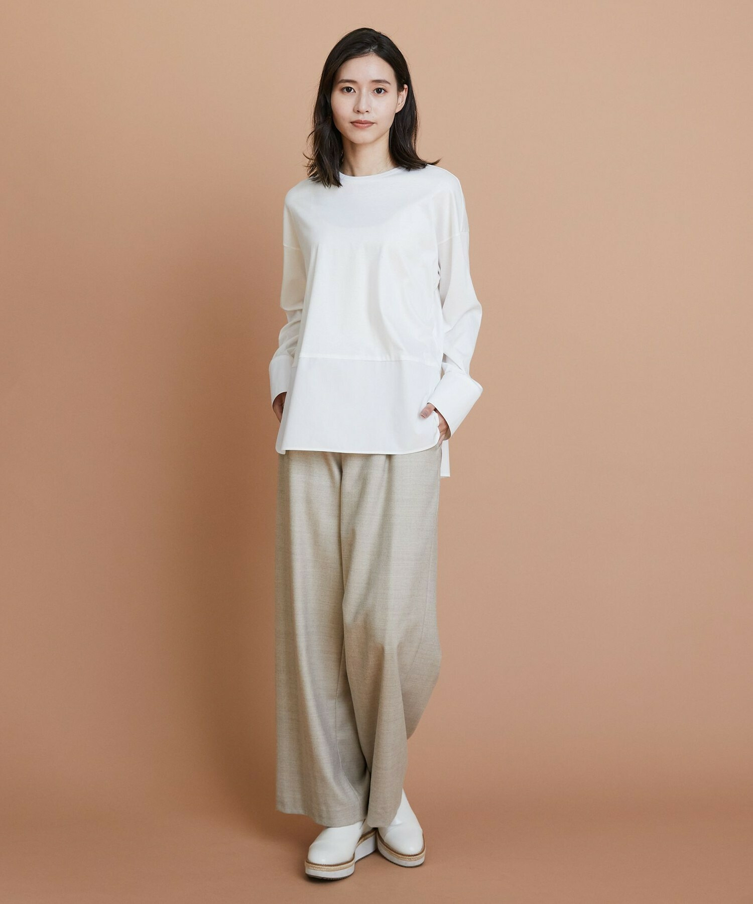 【L'EQUIPE】60/1スムース天竺コンビプルオーバー 詳細画像 ブルー系その他 9