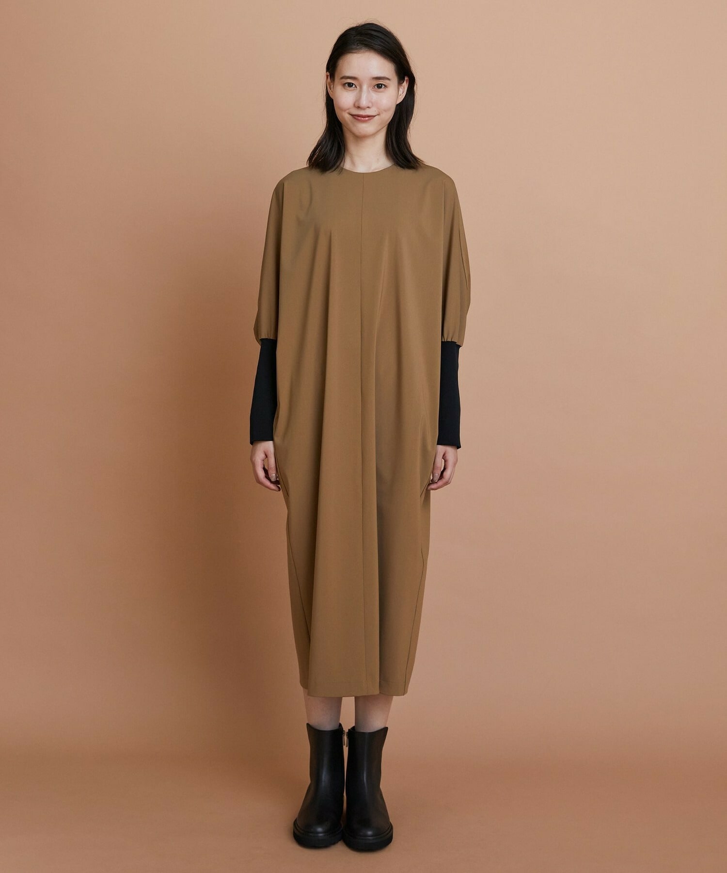 【L'EQUIPE】ハイカウントジャージワンピース 詳細画像 ブラック 1