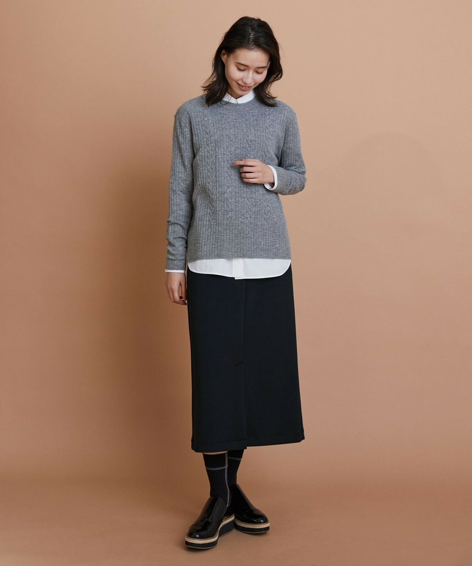 【L'EQUIPE】エアリージャージータイトスカート 詳細画像 ブラック 10