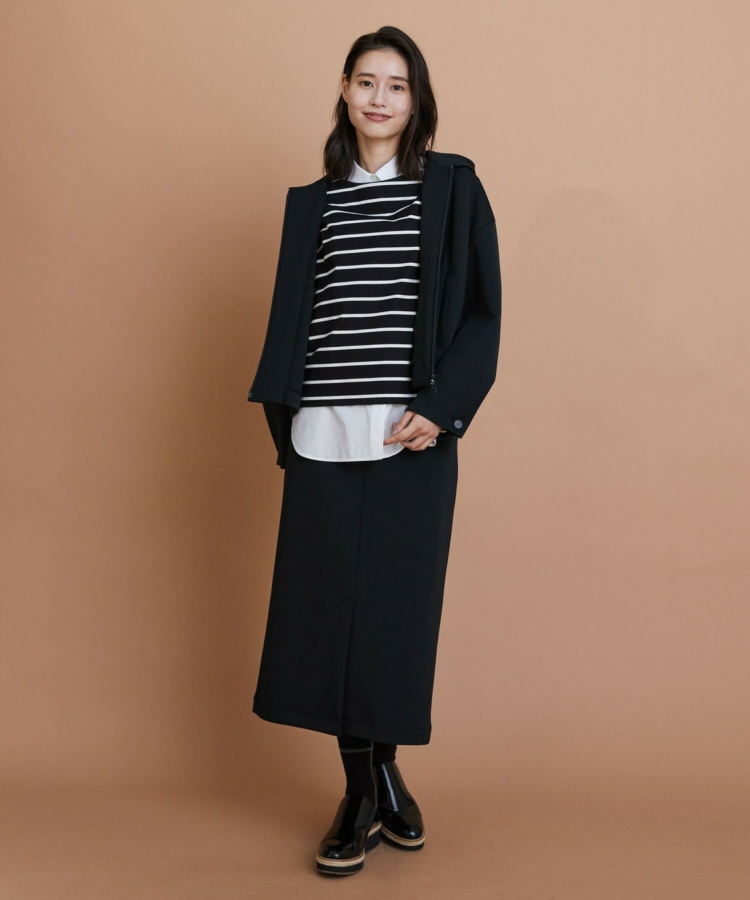 【L'EQUIPE】エアリージャージータイトスカート 詳細画像 ブラック 6