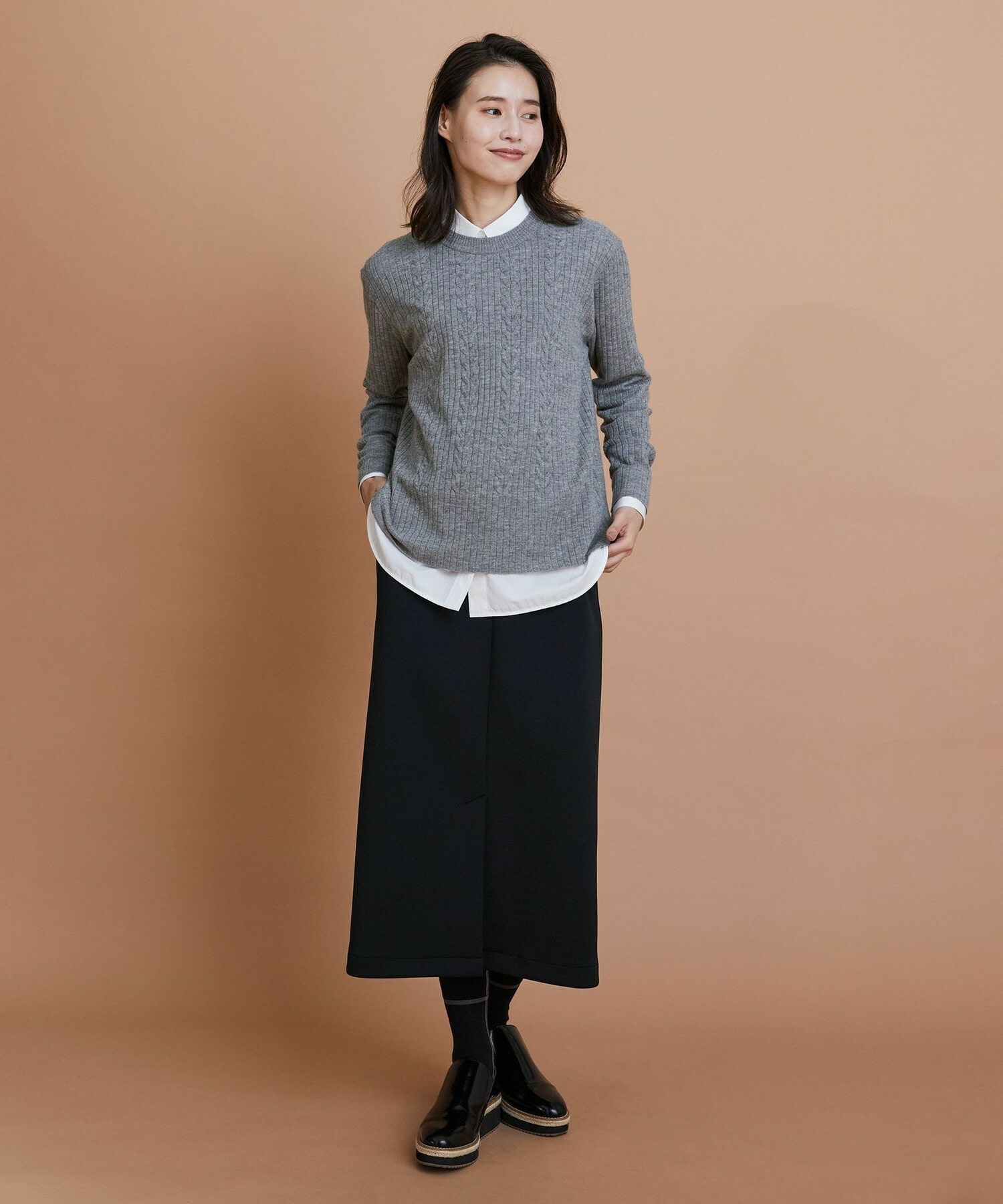 【L'EQUIPE】エアリージャージータイトスカート 詳細画像 ブラック 8