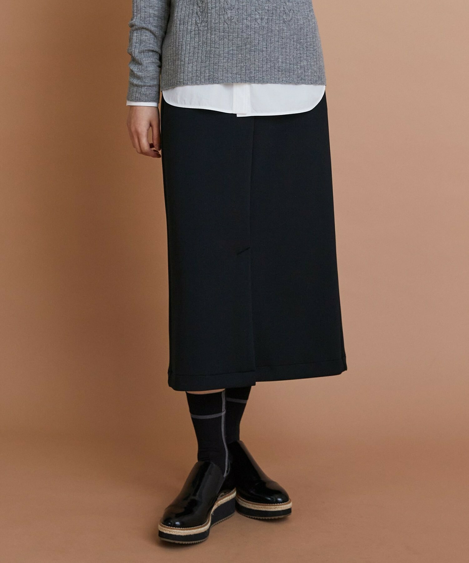 【L'EQUIPE】エアリージャージータイトスカート 詳細画像 ブラック 1