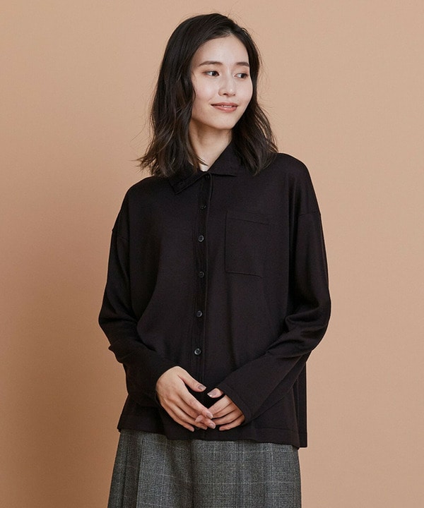 【L'EQUIPE】ウール梳毛カーディガン