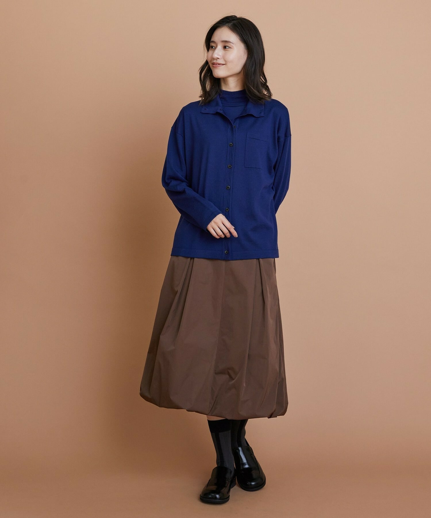 【L'EQUIPE】ウール梳毛カーディガン 詳細画像 ブラック 10