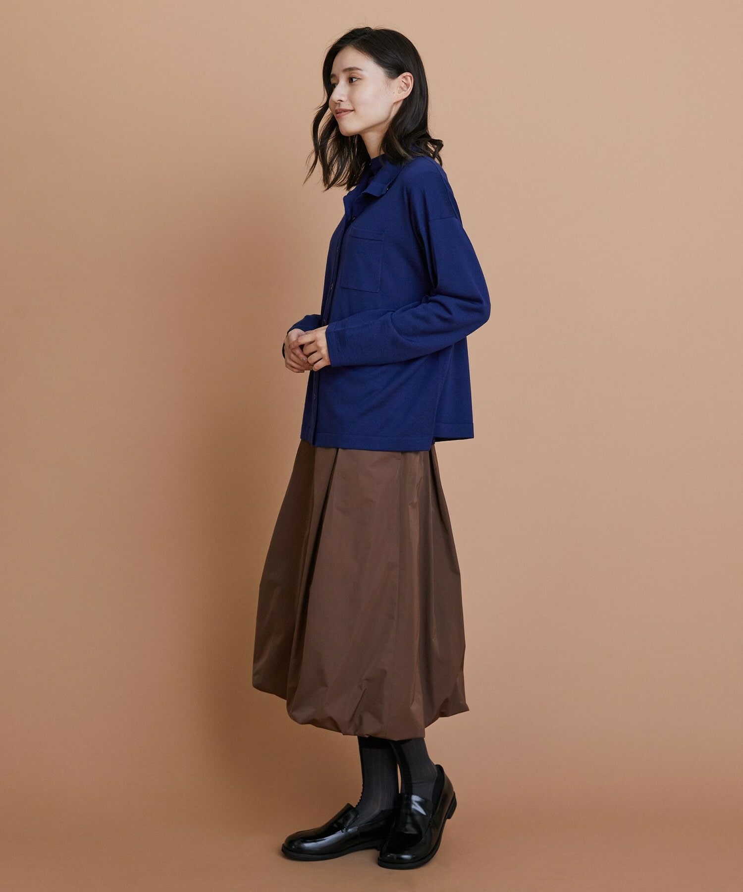 【L'EQUIPE】ウール梳毛カーディガン 詳細画像 ブラック 11