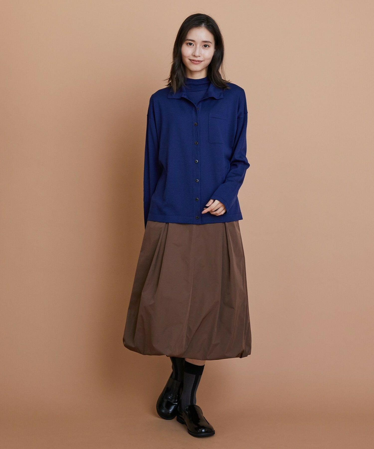 【L'EQUIPE】ウール梳毛カーディガン 詳細画像 ブラック 8