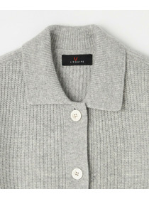 【L'EQUIPE】片畦ニット襟付きカーディガン 詳細画像 ライトグレー 15