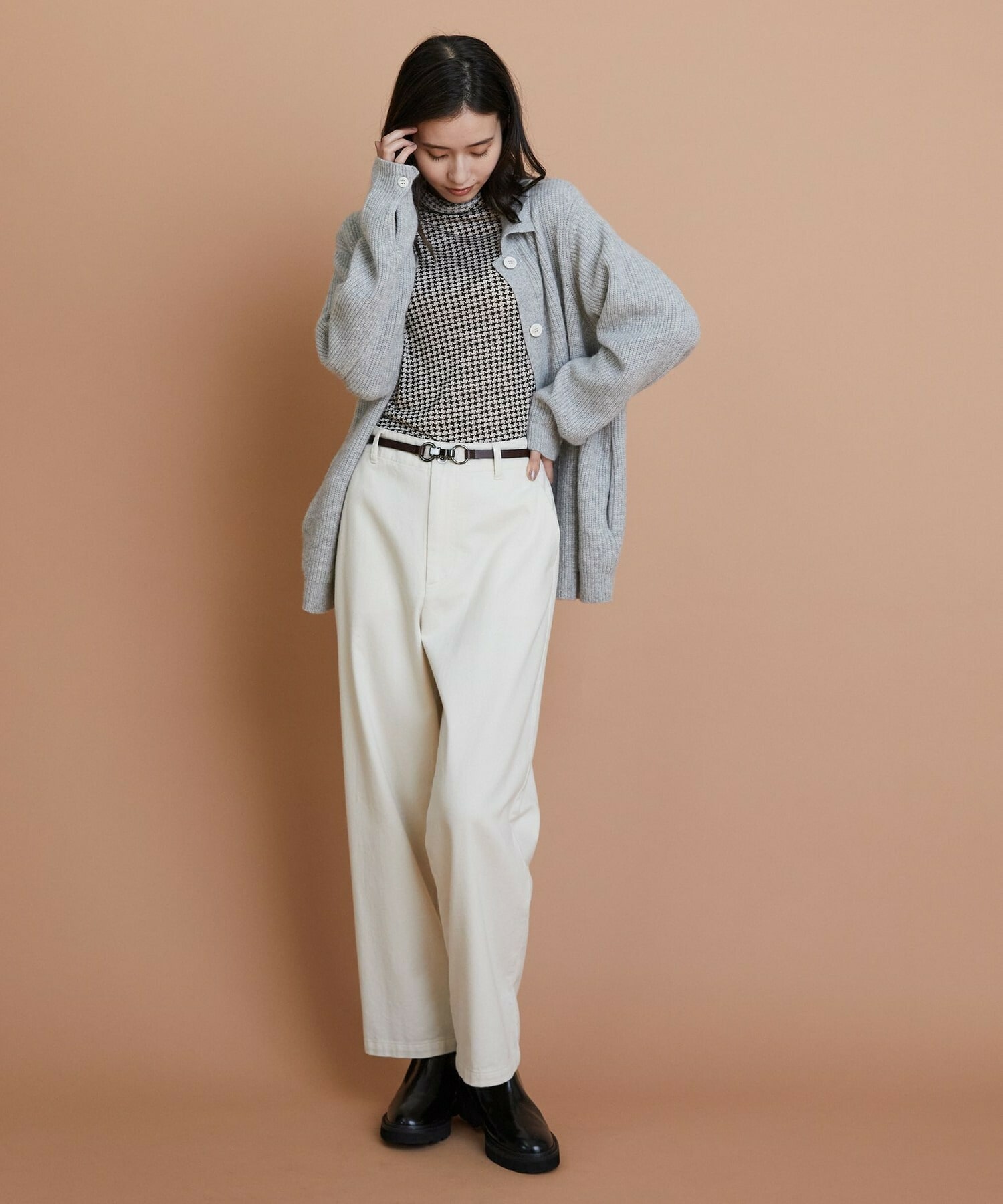 片畦ニット襟付きカーディガン｜BIGI online store - ビギ