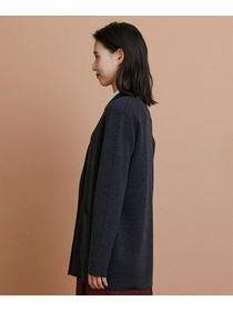 【L'EQUIPE】ウールポリ接結ニットジャケット 詳細画像 ブラック 10