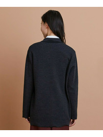 【L'EQUIPE】ウールポリ接結ニットジャケット 詳細画像 ブラック 11