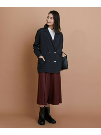 【L'EQUIPE】ウールポリ接結ニットジャケット 詳細画像 ブラック 7