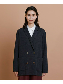 【L'EQUIPE】ウールポリ接結ニットジャケット 詳細画像 ブラック 9