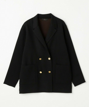 【L'EQUIPE】ウールポリ接結ニットジャケット 詳細画像 ブラック 1